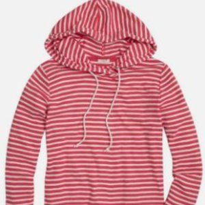 J.CREW Red & White Striped Beach Hoodie | XS